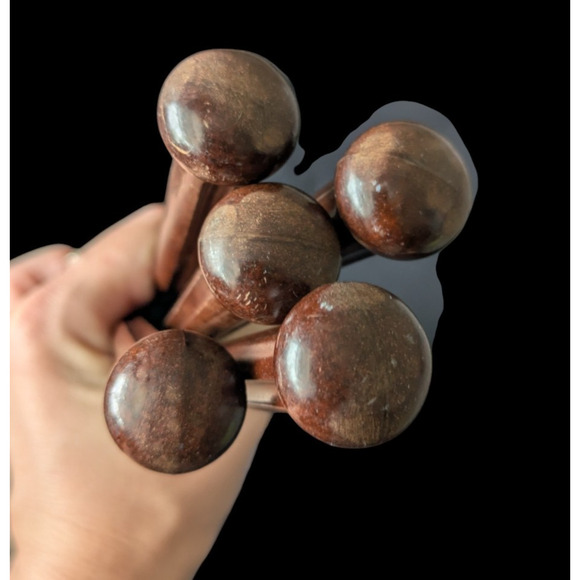 Vintage Oxford Hall Stainless Forks Japan Brown Plastic Handle 5 Pieces 1973 MCM - Picture 7 of 11